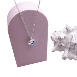 Bluebird Puff Heart Necklace