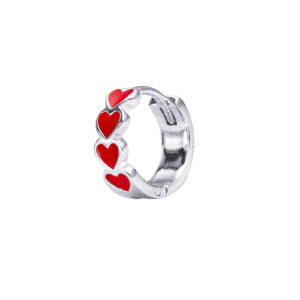 Red Heart Huggie Earrings