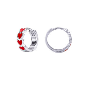 Red Heart Huggie Earrings