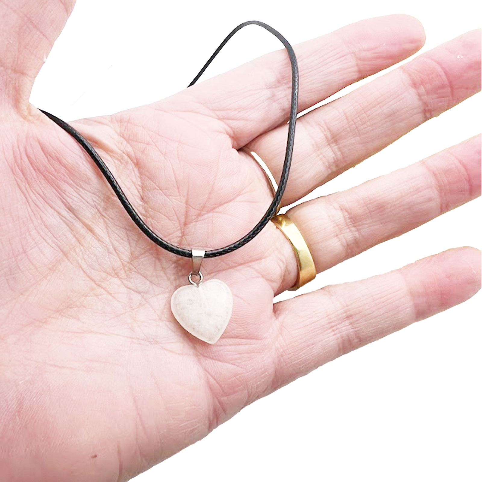 White Heart Pendant Necklace