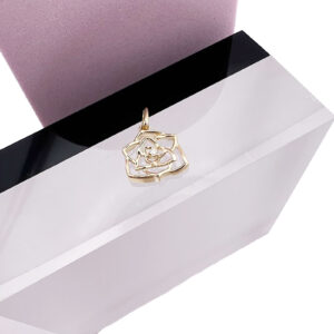 9ct Diamond Rose Pendant