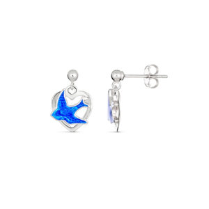 Bluebird Heart Drop Earrings