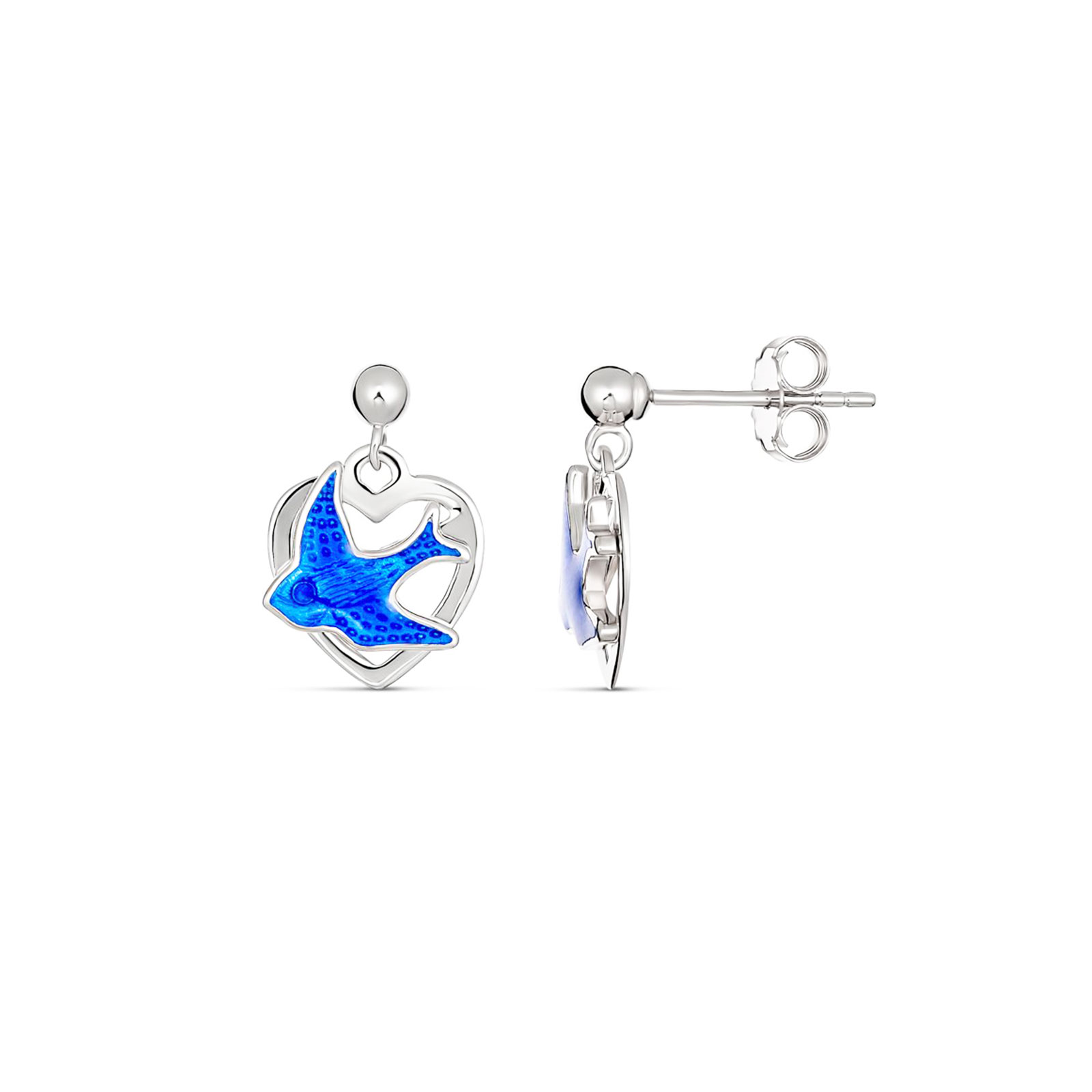 Bluebird Heart Drop Earrings