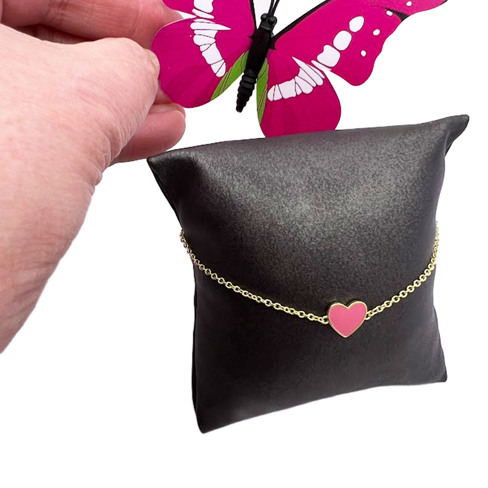 Pink Heart Charm Bracelet