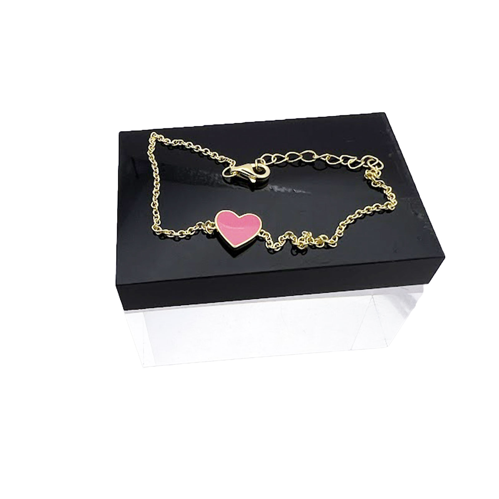 Pink Heart Charm Bracelet