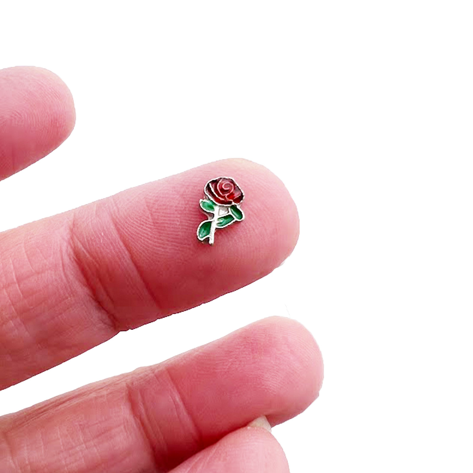 Rose Stem Floating Charm