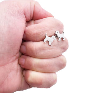 Silver Labrador Dog Earrings