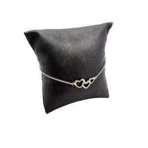 Sterling Silver 3 Tone Heart Bracelet
