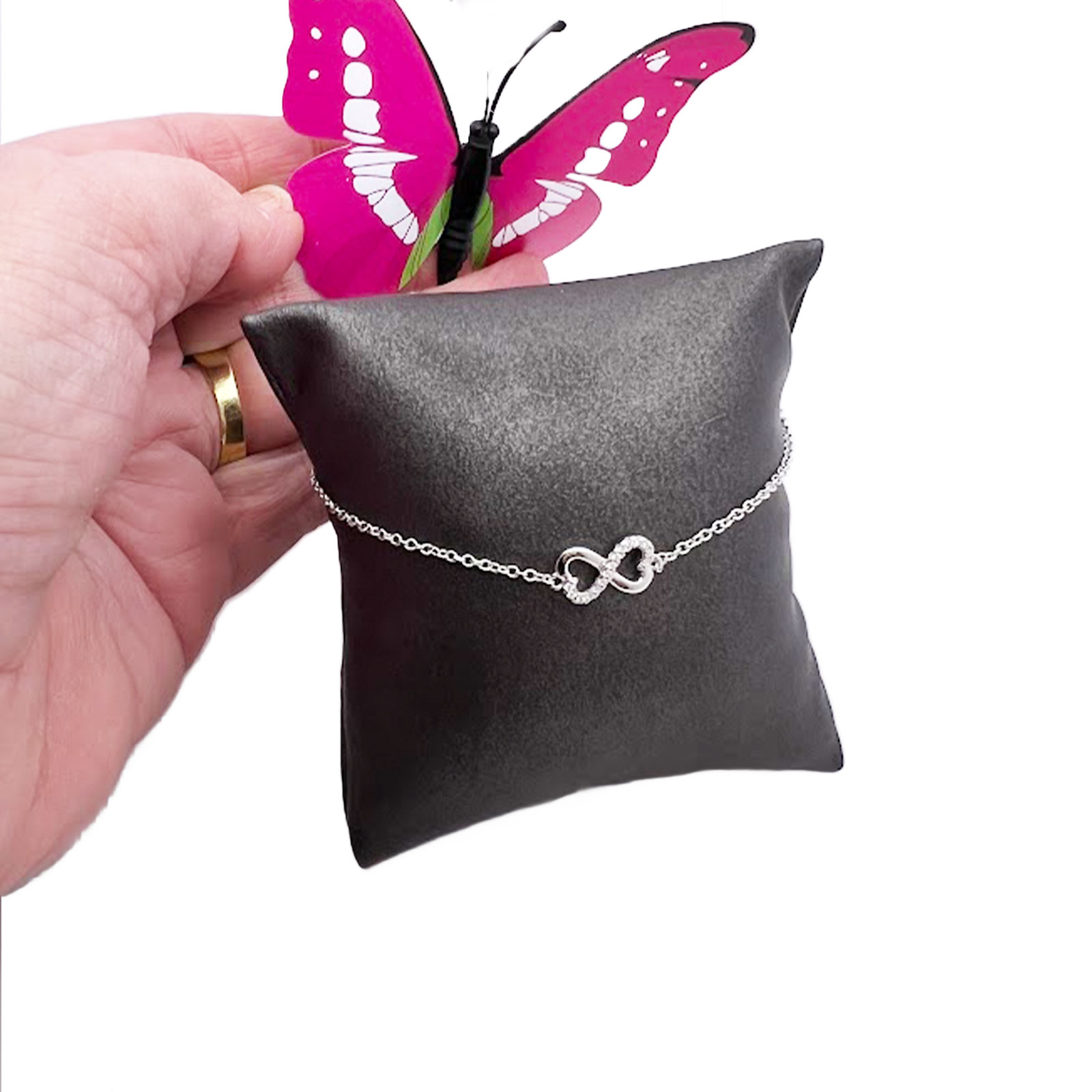 Sterling Silver CZ Infinity Bracelet