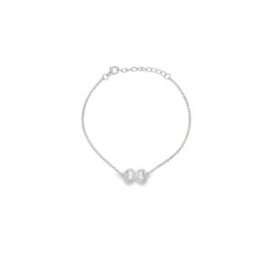 Sterling Silver CZ Infinity Bracelet