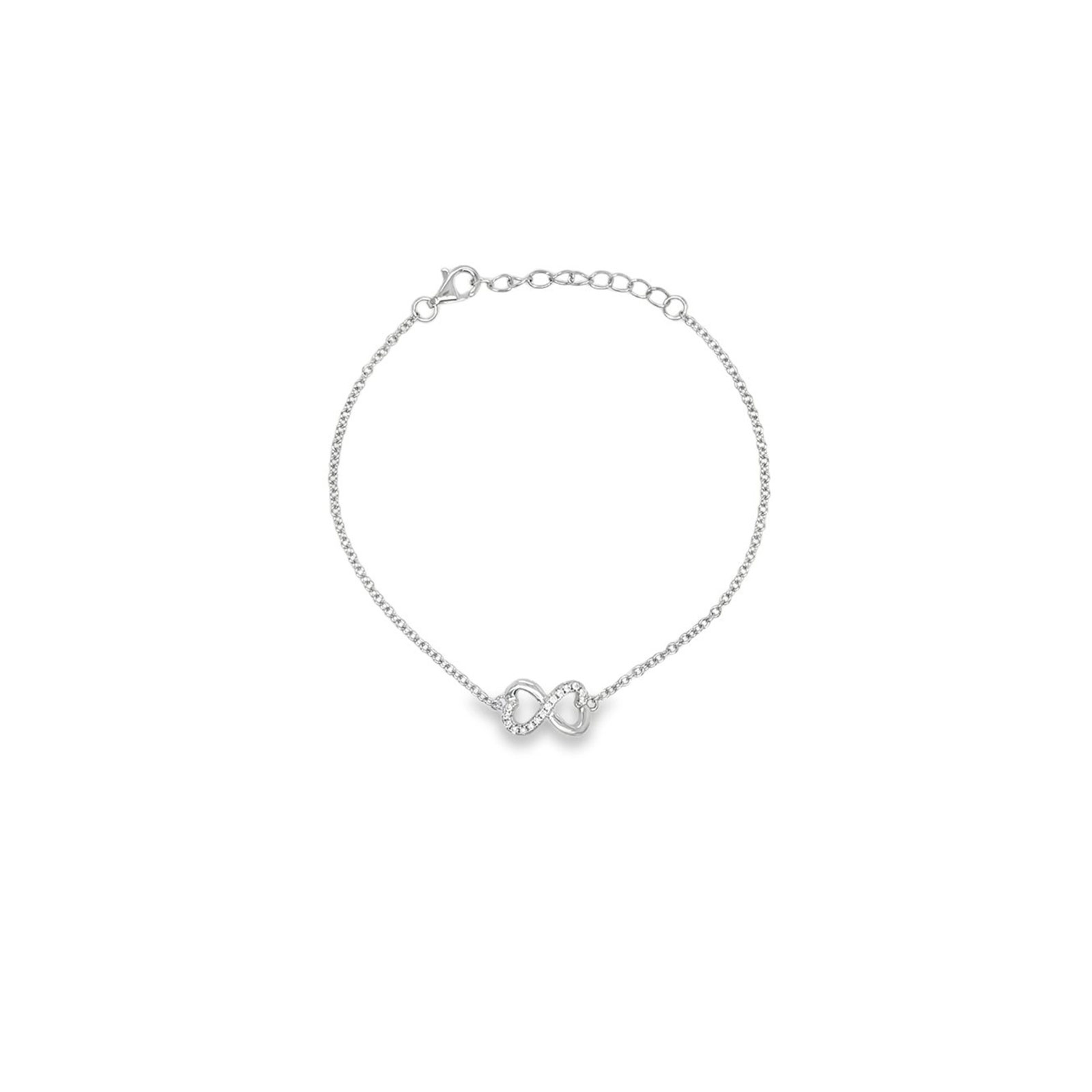Sterling Silver CZ Infinity Bracelet