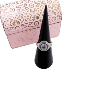 Sterling Silver CZ Ring-Alexandrite-6.5
