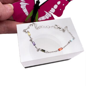 Sterling Silver Multi Coloured Bracelet