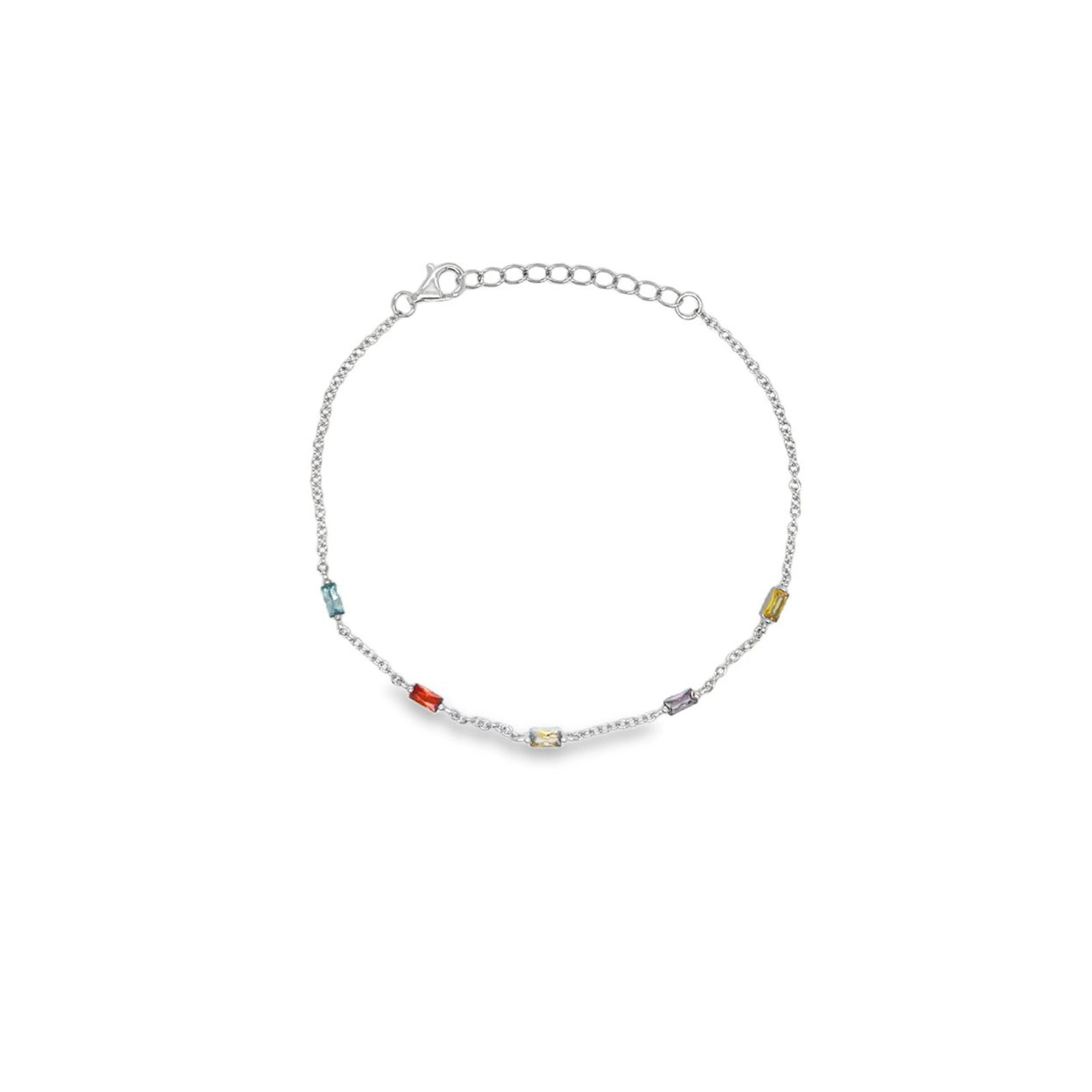Sterling Silver Multi Coloured Bracelet