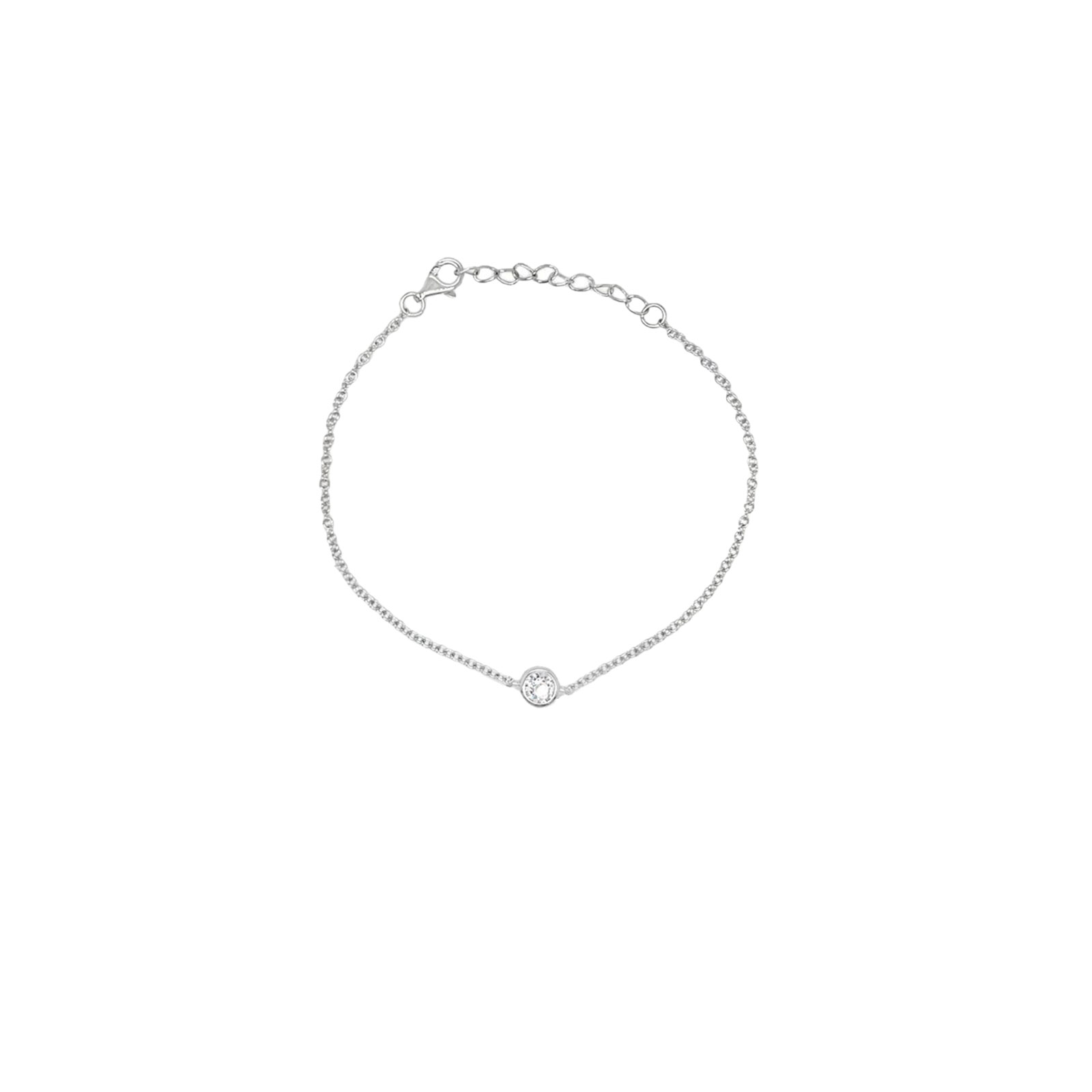Sterling Silver Solitaire CZ Bracelet