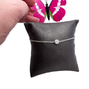 Sterling Silver Solitaire CZ Bracelet