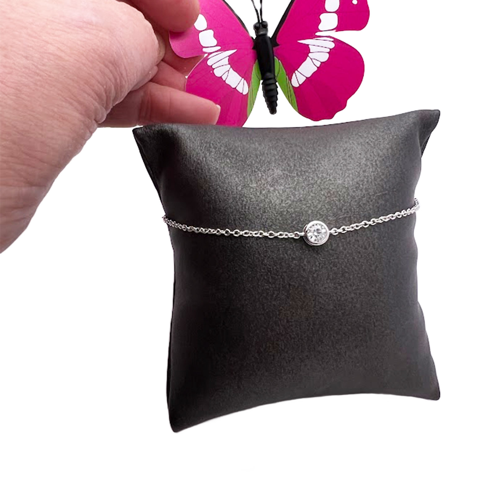 Sterling Silver Solitaire CZ Bracelet